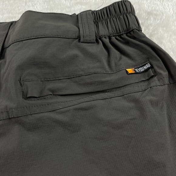 Sport Outdoor Ripstop Trek Hiking Pants Mens Size M Brown Zip Pockets Stretch - Picture 14 of 15